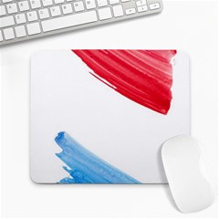 Tricolor Banner Watercolor Painting, Red Blue White Large Mousepads by picsaspassion