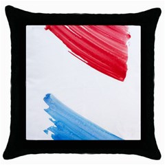 Tricolor Banner Watercolor Painting, Red Blue White Throw Pillow Case (black)