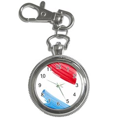 Tricolor Banner Watercolor Painting, Red Blue White Key Chain Watches by picsaspassion