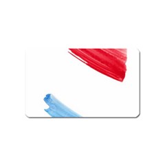 Tricolor Banner Watercolor Painting, Red Blue White Magnet (name Card) by picsaspassion