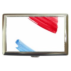 Tricolor Banner Watercolor Painting, Red Blue White Cigarette Money Cases by picsaspassion