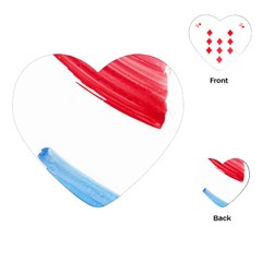 Tricolor Banner Watercolor Painting, Red Blue White Playing Cards (heart) 