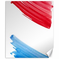 Tricolor Banner Watercolor Painting, Red Blue White Canvas 8  X 10 