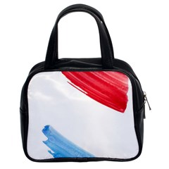 Tricolor Banner Watercolor Painting, Red Blue White Classic Handbags (2 Sides)