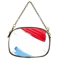 Tricolor Banner Watercolor Painting, Red Blue White Chain Purses (one Side)  by picsaspassion