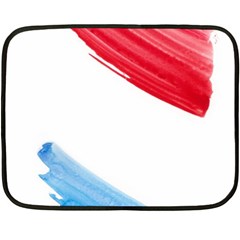 Tricolor Banner Watercolor Painting, Red Blue White Fleece Blanket (mini) by picsaspassion