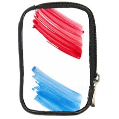 Tricolor Banner Watercolor Painting, Red Blue White Compact Camera Cases by picsaspassion