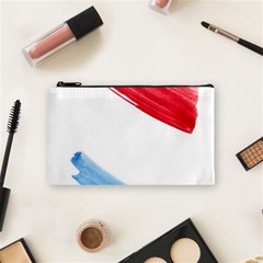 Tricolor Banner Watercolor Painting, Red Blue White Cosmetic Bag (small) 