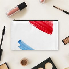 Tricolor Banner Watercolor Painting, Red Blue White Cosmetic Bag (medium) 