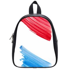 Tricolor Banner Watercolor Painting, Red Blue White School Bags (small)  by picsaspassion