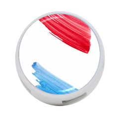 Tricolor Banner Watercolor Painting, Red Blue White 4-port Usb Hub (one Side)