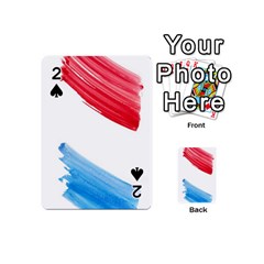 Tricolor Banner Watercolor Painting, Red Blue White Playing Cards 54 (mini) 