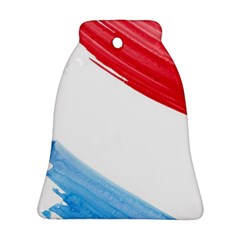 Tricolor Banner Watercolor Painting, Red Blue White Ornament (bell)  by picsaspassion