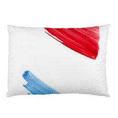 Tricolor Banner Watercolor Painting, Red Blue White Pillow Case (two Sides) by picsaspassion