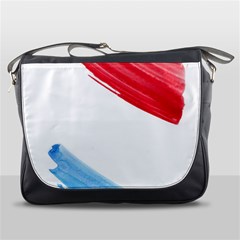 Tricolor Banner Watercolor Painting, Red Blue White Messenger Bags