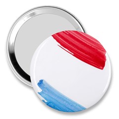 Tricolor Banner Watercolor Painting, Red Blue White 3  Handbag Mirrors