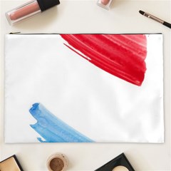 Tricolor Banner Watercolor Painting, Red Blue White Cosmetic Bag (xxl) 