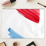 Tricolor banner watercolor painting, red blue white Cosmetic Bag (XXL)  Front