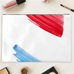 Tricolor banner watercolor painting, red blue white Cosmetic Bag (XXL)  Back