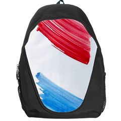 Tricolor Banner Watercolor Painting, Red Blue White Backpack Bag