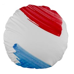 Tricolor Banner Watercolor Painting, Red Blue White Large 18  Premium Round Cushions by picsaspassion