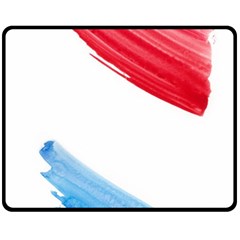 Tricolor Banner Watercolor Painting, Red Blue White Double Sided Fleece Blanket (medium)  by picsaspassion