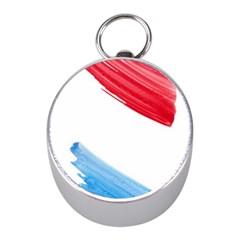 Tricolor Banner Watercolor Painting, Red Blue White Mini Silver Compasses by picsaspassion