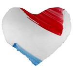 Tricolor banner watercolor painting, red blue white Large 19  Premium Flano Heart Shape Cushions Back