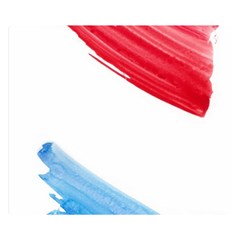 Tricolor Banner Watercolor Painting, Red Blue White Double Sided Flano Blanket (small) 