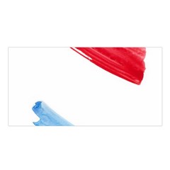 Tricolor Banner Watercolor Painting, Red Blue White Satin Shawl by picsaspassion