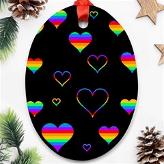 Rainbow Harts Ornament (oval) 