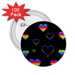 Rainbow harts 2.25  Buttons (100 pack)  Front