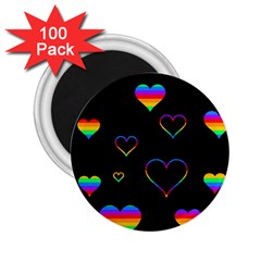 Rainbow Harts 2 25  Magnets (100 Pack)  by Valentinaart