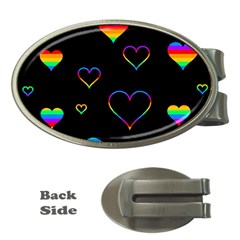 Rainbow Harts Money Clips (oval)  by Valentinaart