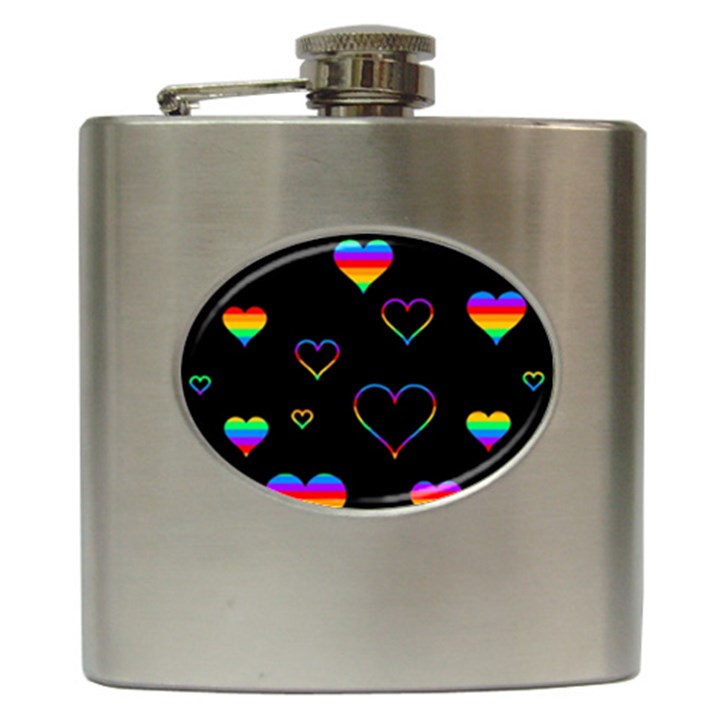 Rainbow harts Hip Flask (6 oz)