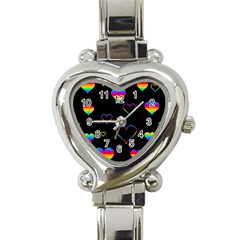 Rainbow Harts Heart Italian Charm Watch by Valentinaart