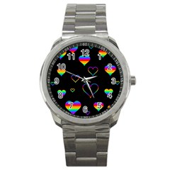 Rainbow Harts Sport Metal Watch by Valentinaart