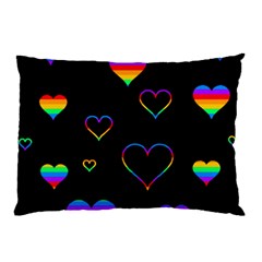 Rainbow Harts Pillow Case by Valentinaart