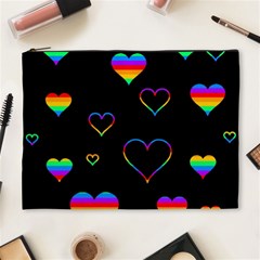 Rainbow Harts Cosmetic Bag (xl) by Valentinaart