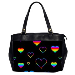 Rainbow Harts Office Handbags (2 Sides)  by Valentinaart