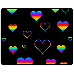 Rainbow Harts Fleece Blanket (medium)  by Valentinaart