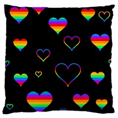 Rainbow Harts Large Cushion Case (one Side) by Valentinaart