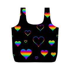 Rainbow Harts Full Print Recycle Bags (m)  by Valentinaart