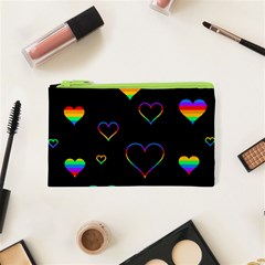 Rainbow Harts Cosmetic Bag (xs) by Valentinaart