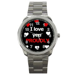 I Love You Proudly Sport Metal Watch