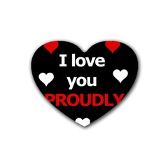 I Love You Proudly Heart Coaster (4 Pack) 