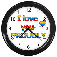 I Love You Proudly 2 Wall Clocks (black)