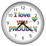 I love you proudly 2 Wall Clocks (Silver)  Front