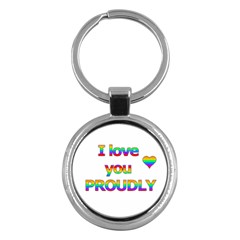 I Love You Proudly 2 Key Chains (round) 