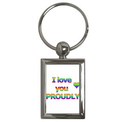 I Love You Proudly 2 Key Chains (rectangle)  by Valentinaart